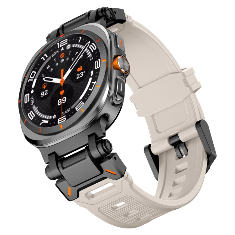 For Samsung Galaxy Watch Ultra 47mm / Ultra 2025 Black Connector Quick Release Silicone Watch Band
