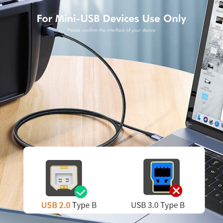 ENKAY ENK-CB170 USB C / Type-C to USB 2.0 B Printer Scanner Nylon Braided Cable, Length:1m