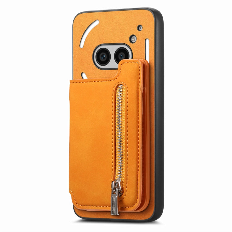 For Nothing CMF Phone 1 Retro MagSafe Zipper Wallet Card Bag Back Phone Case