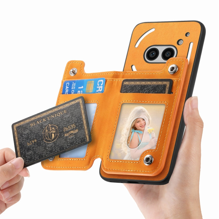 For Nothing Phone 2a Retro MagSafe Zipper Wallet Card Bag Back Phone Case