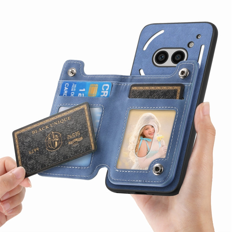 For Nothing Phone 2a Retro MagSafe Zipper Wallet Card Bag Back Phone Case