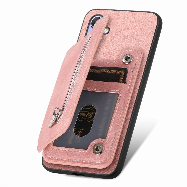 For Nothing Phone 2a Retro MagSafe Zipper Wallet Card Bag Back Phone Case