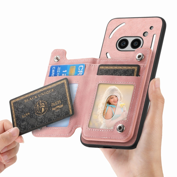 For Nothing Phone 2a Retro MagSafe Zipper Wallet Card Bag Back Phone Case
