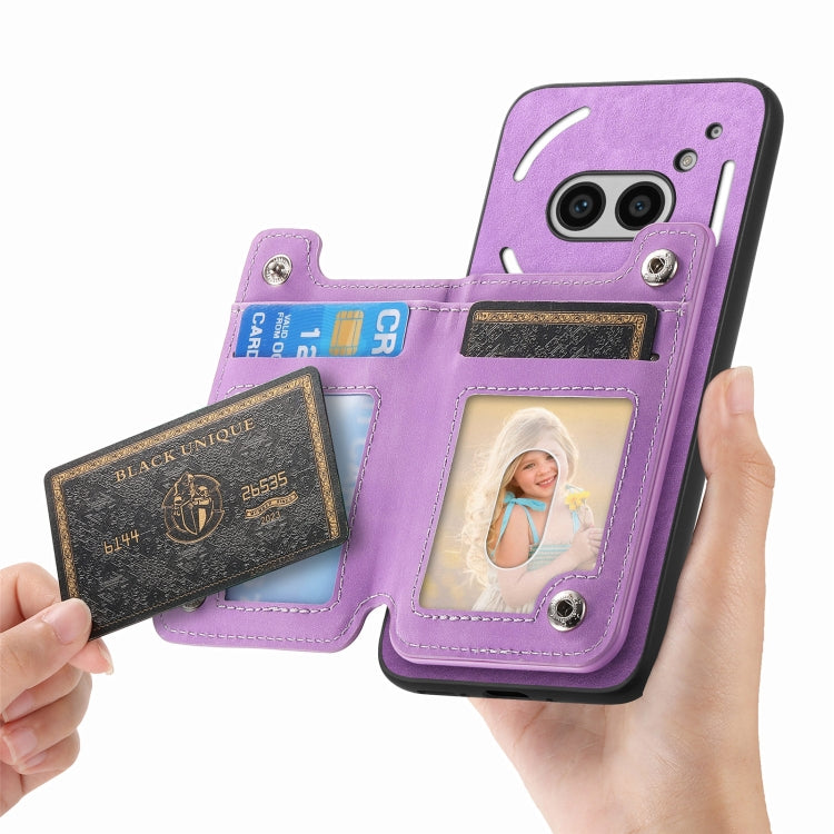For Nothing Phone 2a Retro MagSafe Zipper Wallet Card Bag Back Phone Case