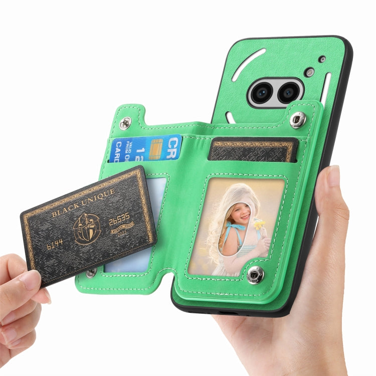 For Nothing Phone 2a Retro MagSafe Zipper Wallet Card Bag Back Phone Case