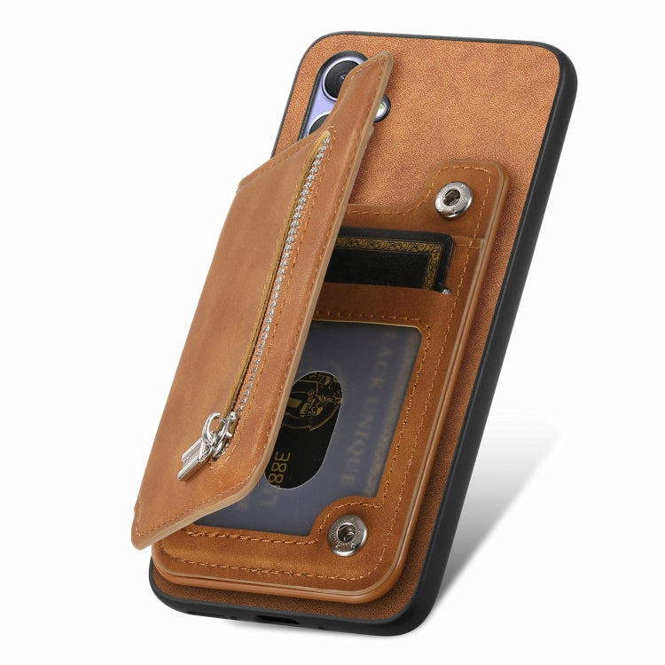 For Nothing Phone 2a Retro MagSafe Zipper Wallet Card Bag Back Phone Case