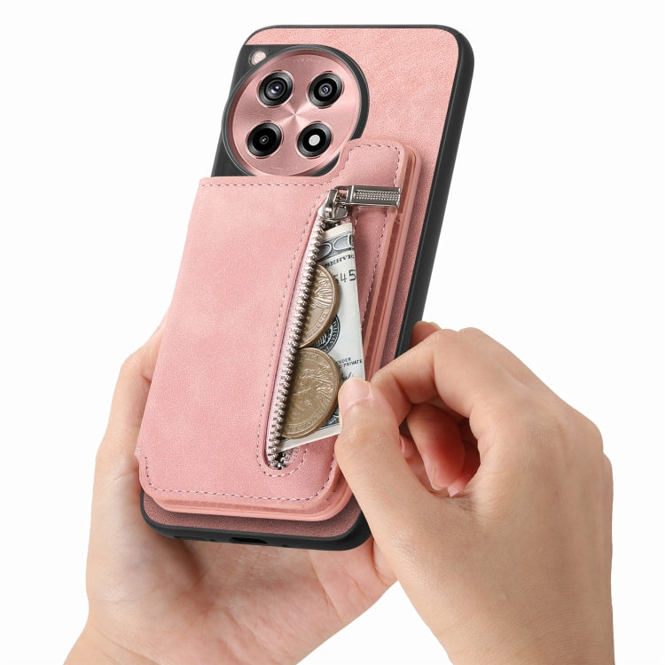 For OnePlus Nord CE4 / Ace 3V Retro MagSafe Zipper Wallet Card Bag Back Phone Case