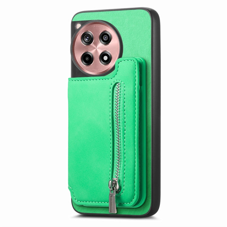 For OnePlus Nord CE4 / Ace 3V Retro MagSafe Zipper Wallet Card Bag Back Phone Case