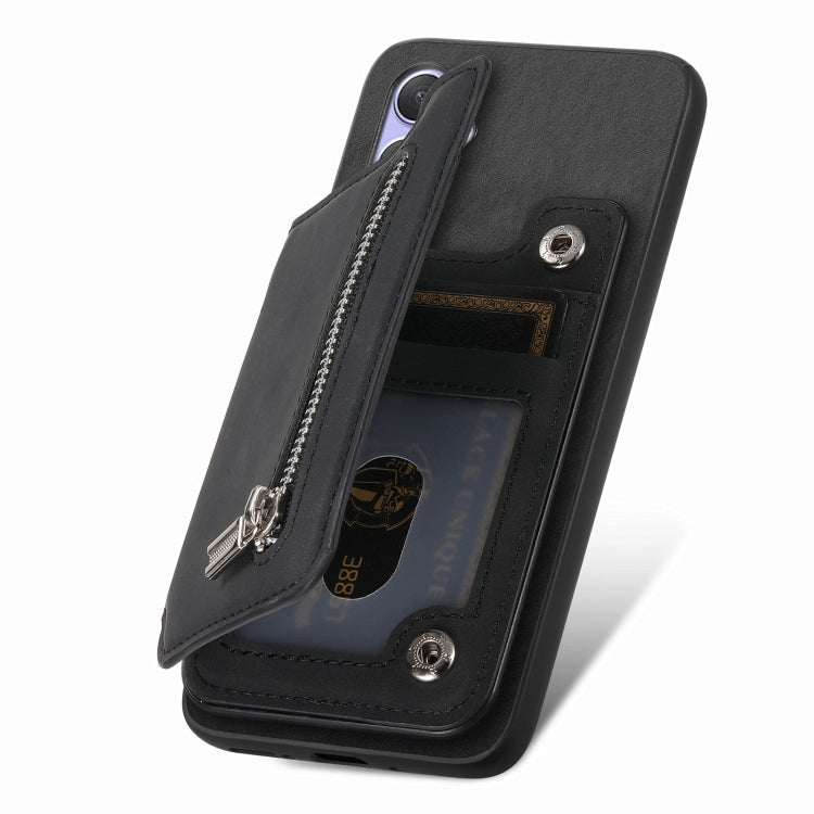 For OnePlus Nord CE4 / Ace 3V Retro MagSafe Zipper Wallet Card Bag Back Phone Case