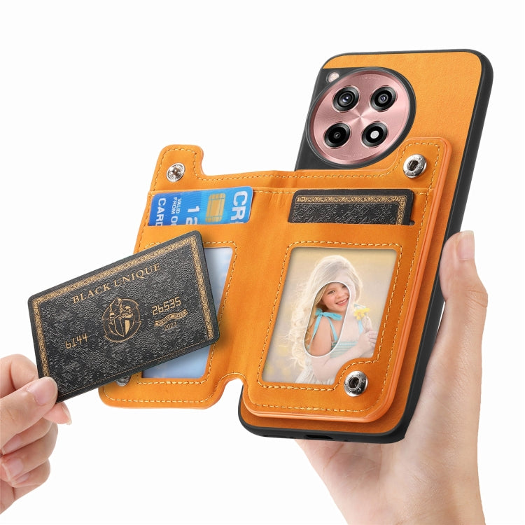 For OnePlus Ace 3 5G / 12R 5G Retro MagSafe Zipper Wallet Card Bag Back Phone Case
