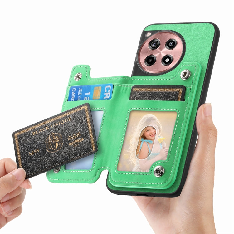 For OnePlus Ace 3 5G / 12R 5G Retro MagSafe Zipper Wallet Card Bag Back Phone Case