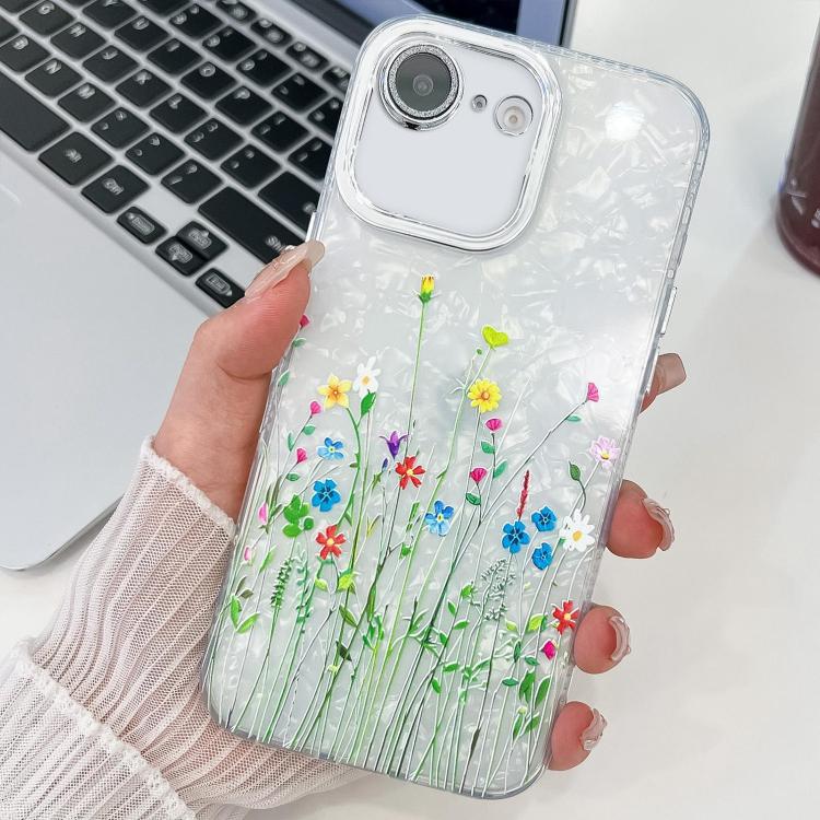 For iPhone 17e / 16e Electroplating Flower Texture TPU Phone Case