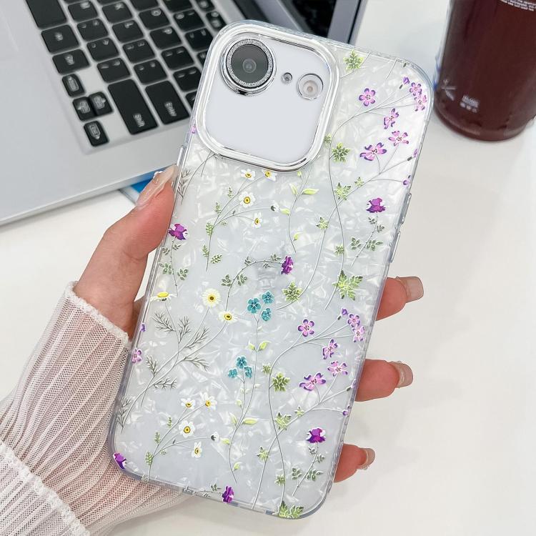 For iPhone 17e / 16e Electroplating Flower Texture TPU Phone Case