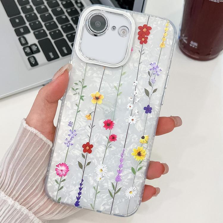 For iPhone 17e / 16e Electroplating Flower Texture TPU Phone Case