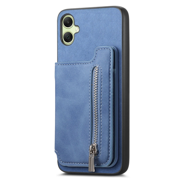 For Samsung Galaxy A06 Retro MagSafe Zipper Wallet Card Bag Back Phone Case