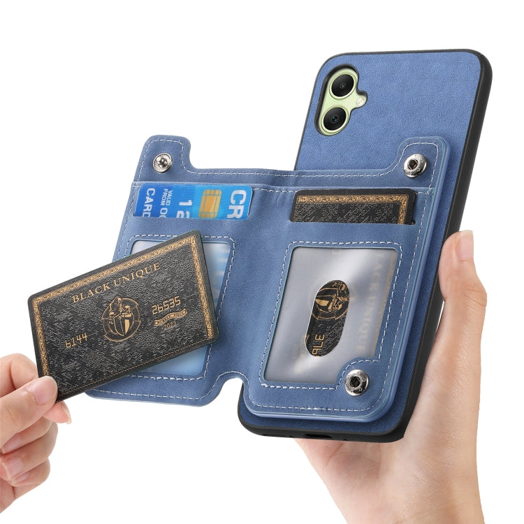 For Samsung Galaxy A06 Retro MagSafe Zipper Wallet Card Bag Back Phone Case