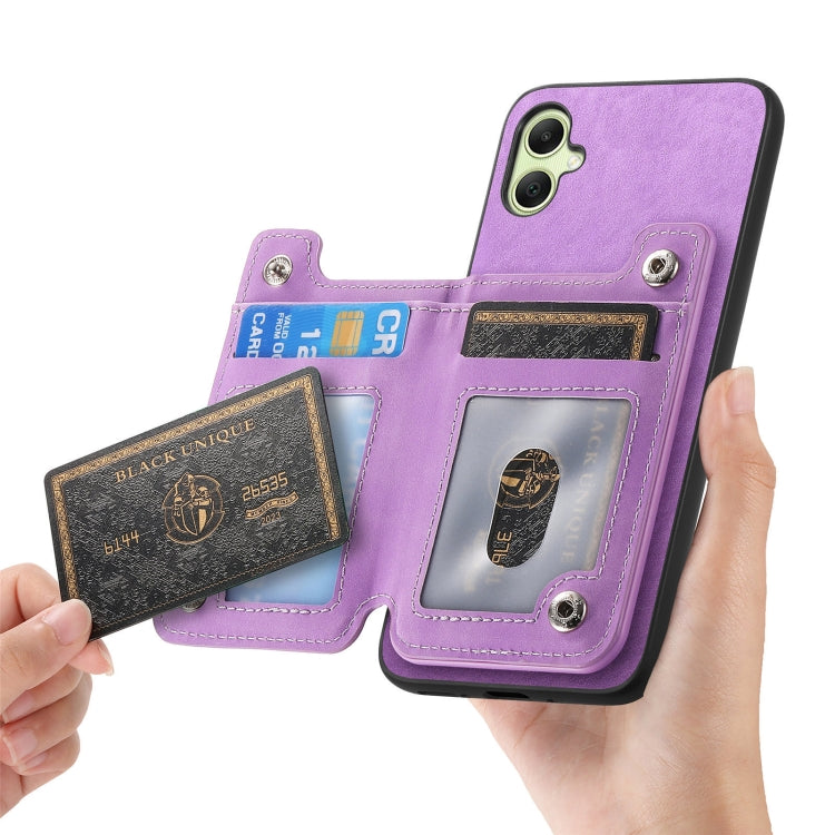 For Samsung Galaxy A06 Retro MagSafe Zipper Wallet Card Bag Back Phone Case
