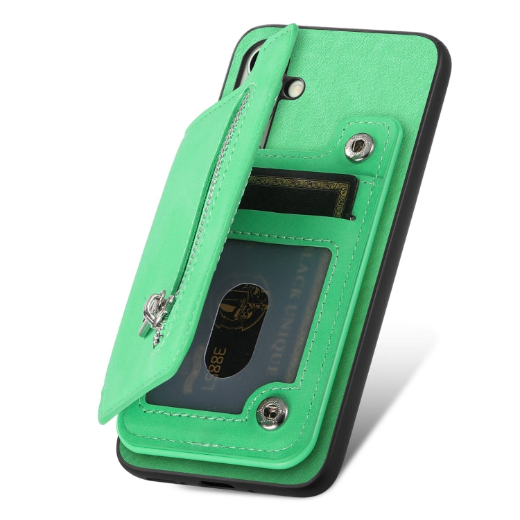 For Samsung Galaxy S24 FE 5G Retro MagSafe Zipper Wallet Card Bag Back Phone Case