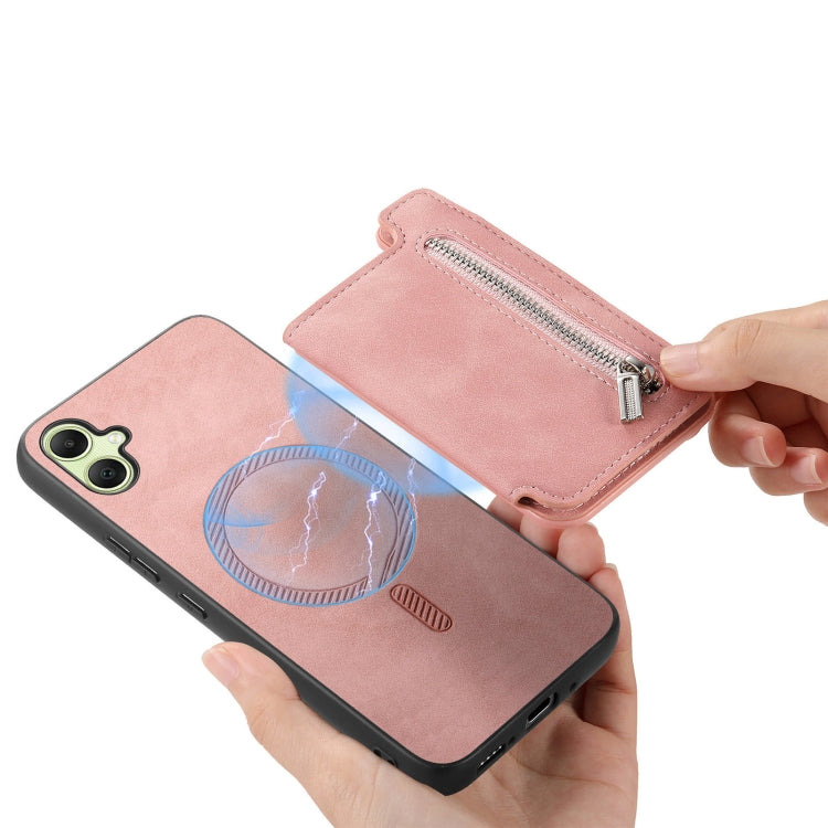 For Samsung Galaxy XCover 7 Retro MagSafe Zipper Wallet Card Bag Back Phone Case
