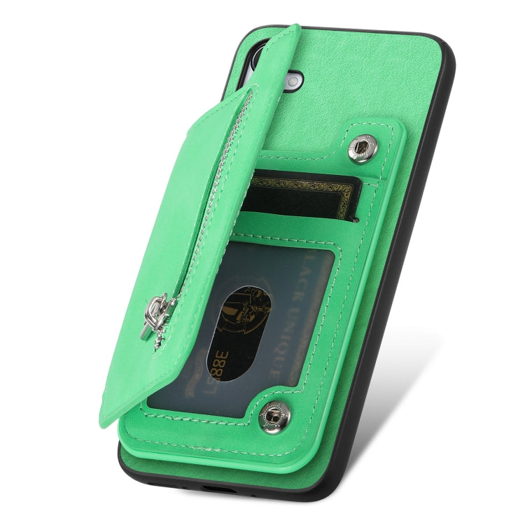 For Samsung Galaxy A55 5G Retro MagSafe Zipper Wallet Card Bag Back Phone Case