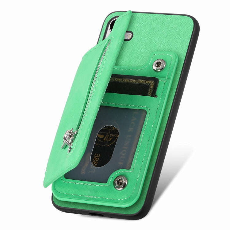 For Samsung Galaxy S24 5G Retro MagSafe Zipper Wallet Card Bag Back Phone Case