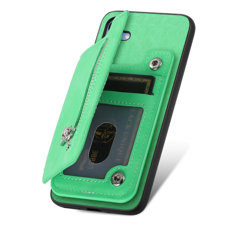 For Samsung Galaxy A15 Retro MagSafe Zipper Wallet Card Bag Back Phone Case