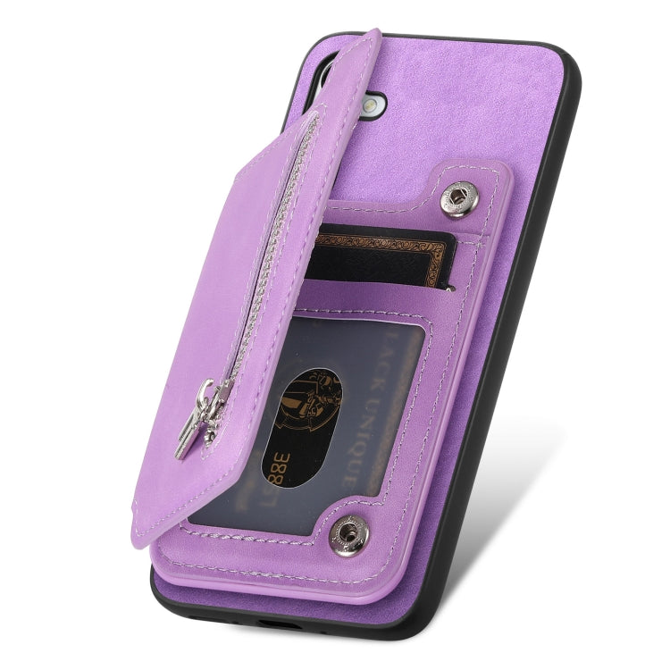 For Samsung Galaxy A05s Retro MagSafe Zipper Wallet Card Bag Back Phone Case