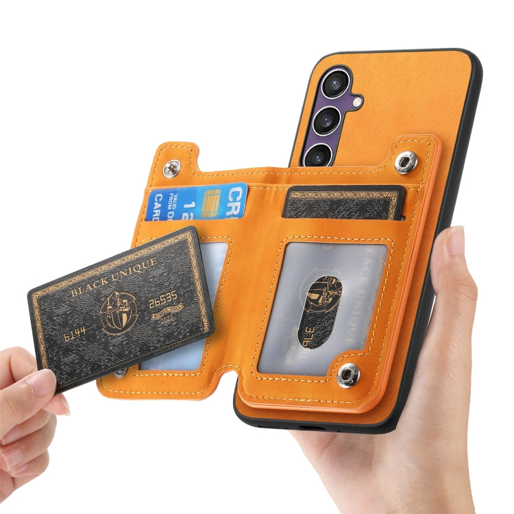 For Samsung Galaxy S23 FE 5G Retro MagSafe Zipper Wallet Card Bag Back Phone Case