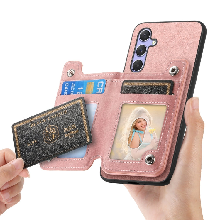 For Samsung Galaxy A54 5G Retro MagSafe Zipper Wallet Card Bag Back Phone Case
