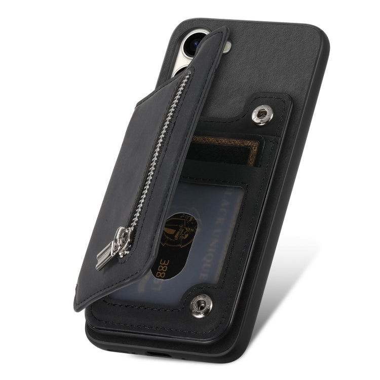 For Samsung Galaxy S23+ 5G Retro MagSafe Zipper Wallet Card Bag Back Phone Case