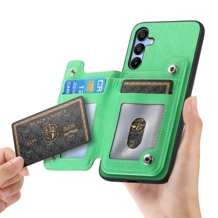 For Samsung Galaxy A16 Retro MagSafe Zipper Wallet Card Bag Back Phone Case
