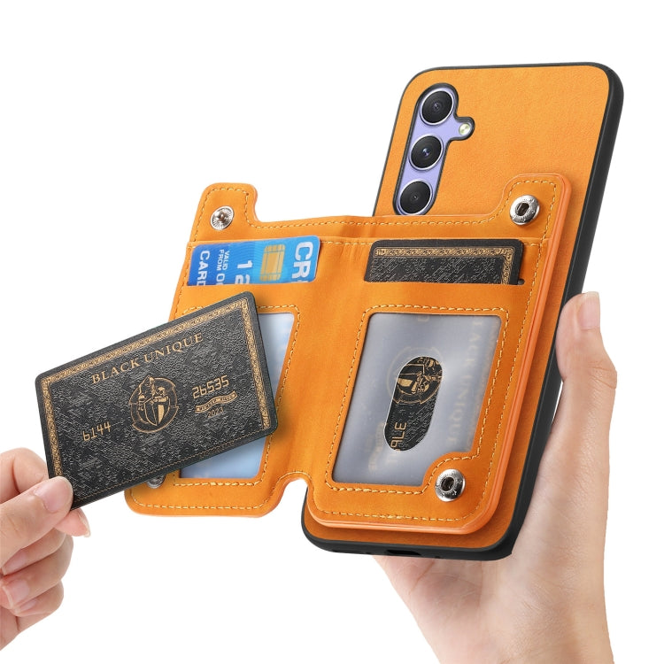 For Samsung Galaxy M54 / F54 5G Retro MagSafe Zipper Wallet Card Bag Back Phone Case