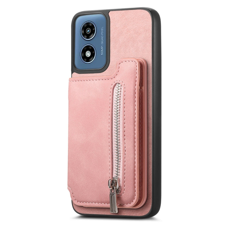 For Motorola Moto G Stylus 5G 2024 Retro MagSafe Zipper Wallet Card Bag Back Phone Case