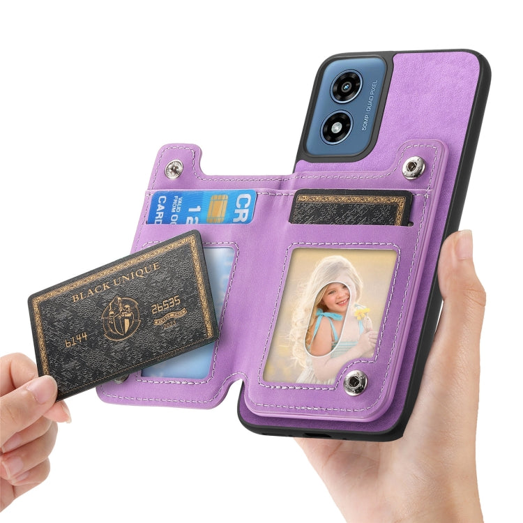 For Motorola Moto G35 Retro MagSafe Zipper Wallet Card Bag Back Phone Case