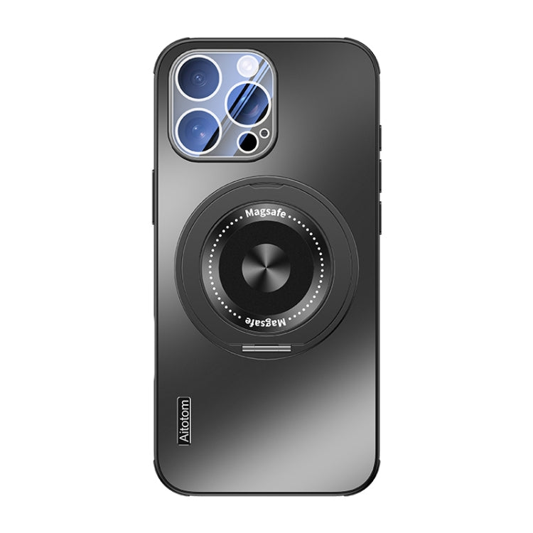 For iPhone 12 Pro Max Cooling MagSafe Holder Phone Case with Lens Film