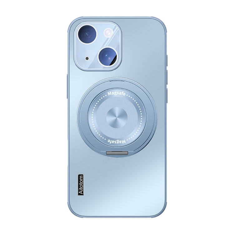 For iPhone 14 Plus Cooling MagSafe Holder Phone Case with Lens Film