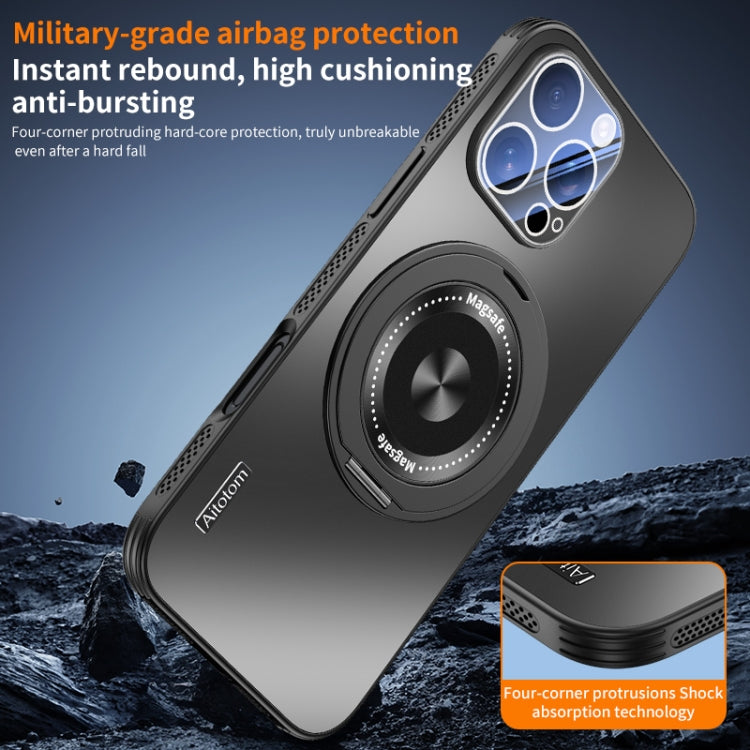 For iPhone 12 Pro Max Cooling MagSafe Holder Phone Case with Lens Film