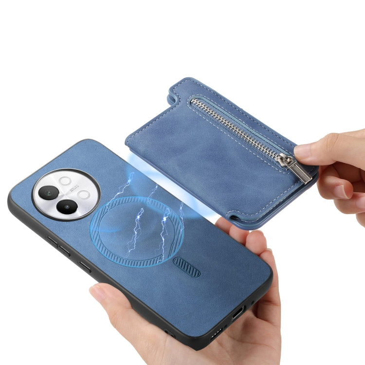 For vivo iQOO Neo9 / Neo9 Pro 5G Retro MagSafe Zipper Wallet Card Bag Back Phone Case