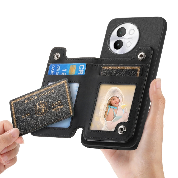 For vivo S18 / S18 Pro 5G Retro MagSafe Zipper Wallet Card Bag Back Phone Case