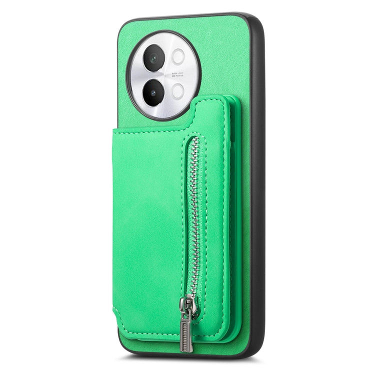 For vivo iQOO 12 Pro 5G Retro MagSafe Zipper Wallet Card Bag Back Phone Case