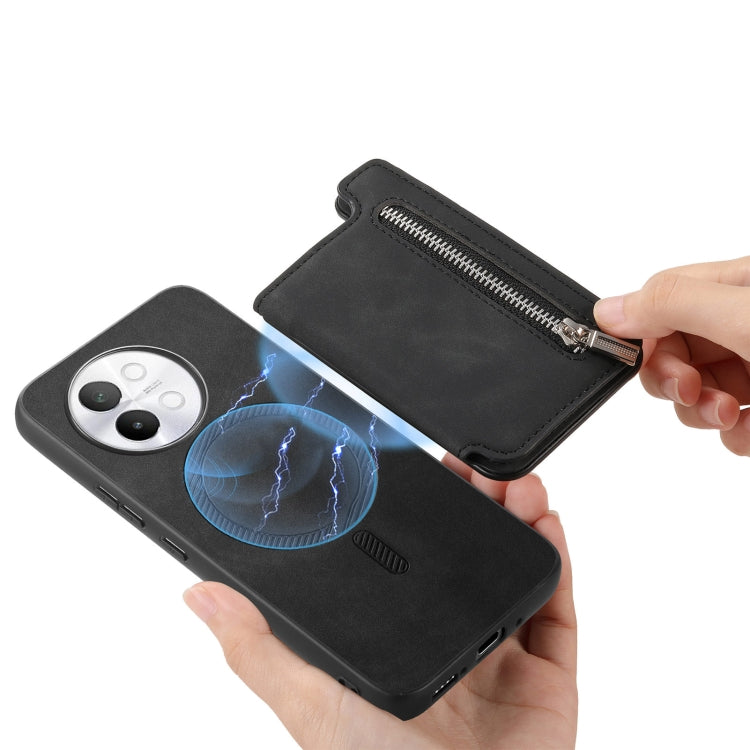 For vivo Y200 / V29e Retro MagSafe Zipper Wallet Card Bag Back Phone Case