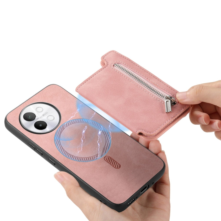 For Vivo iQOO Neo8 / Neo8 Pro Retro MagSafe Zipper Wallet Card Bag Back Phone Case