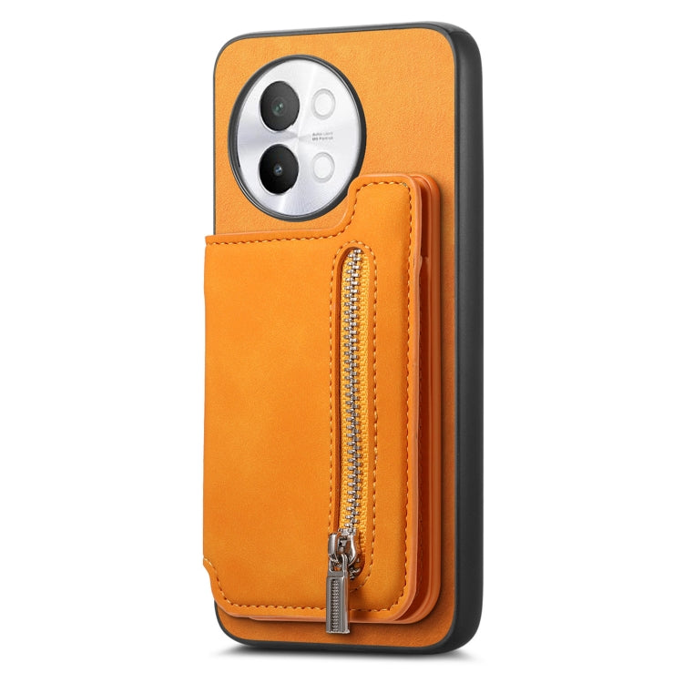 For vivo iQOO 11 Pro 5G Retro MagSafe Zipper Wallet Card Bag Back Phone Case
