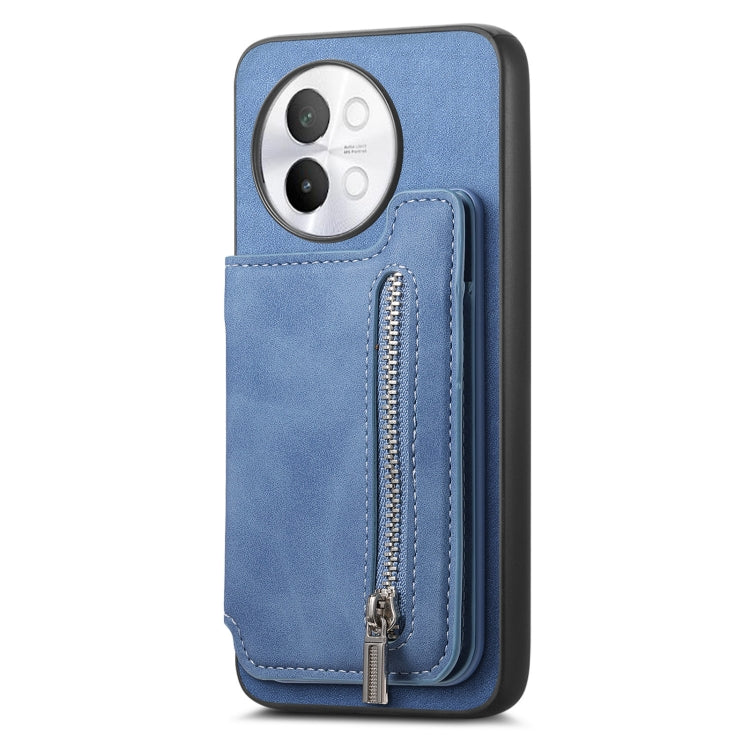 For vivo iQOO 11 Pro 5G Retro MagSafe Zipper Wallet Card Bag Back Phone Case