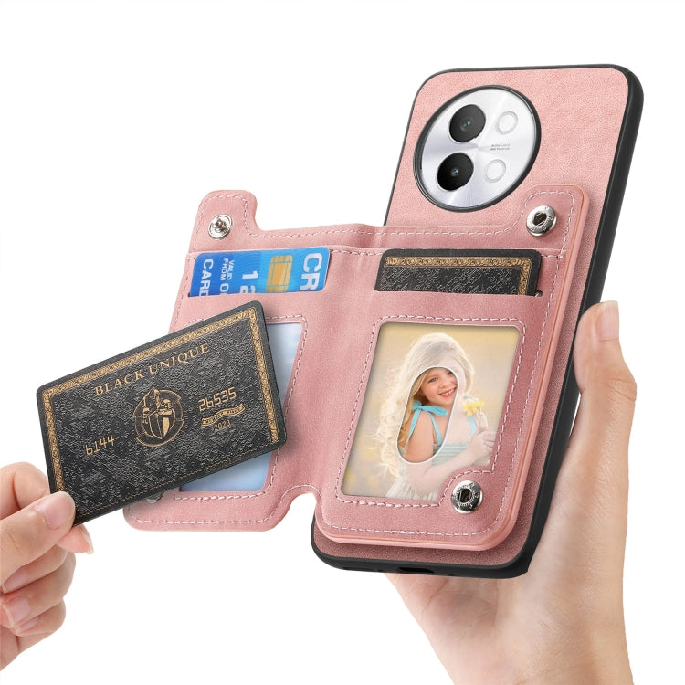 For vivo iQOO 11 Pro 5G Retro MagSafe Zipper Wallet Card Bag Back Phone Case