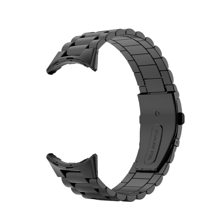For Google Pixel Watch 4 / Watch 3 45mm Three Beads Stainless Steel Folding Buckle Integrated Watch Band