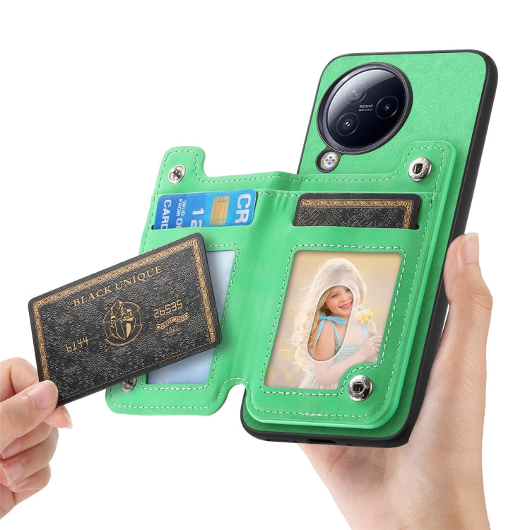 For Redmi A3 Retro MagSafe Zipper Wallet Card Bag Back Phone Case
