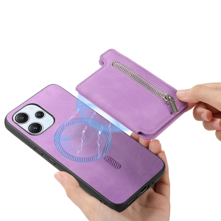For Xiaomi 14 Retro MagSafe Zipper Wallet Card Bag Back Phone Case