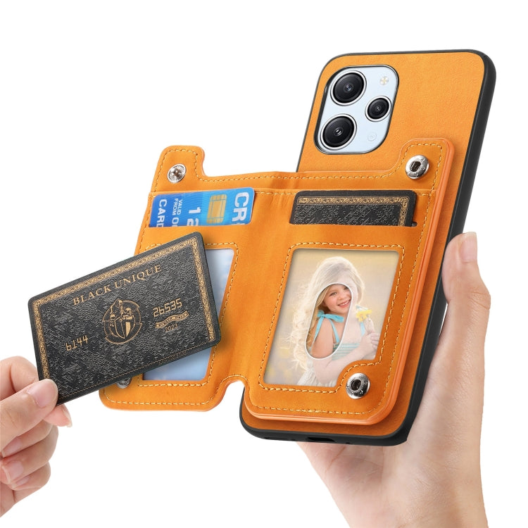 For Redmi Note 13 5G Retro MagSafe Zipper Wallet Card Bag Back Phone Case