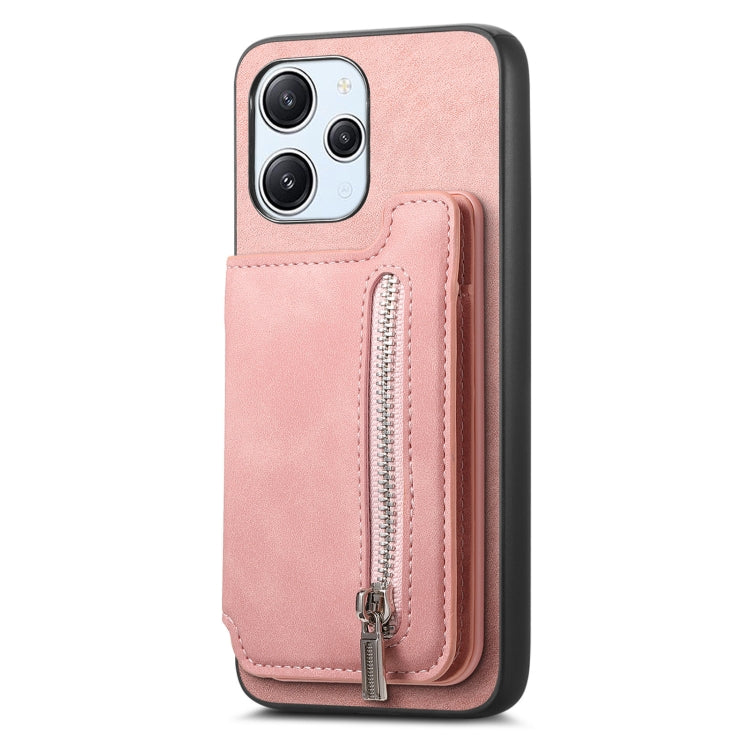 For Redmi Note 13 5G Retro MagSafe Zipper Wallet Card Bag Back Phone Case